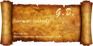 German Dezső névjegykártya